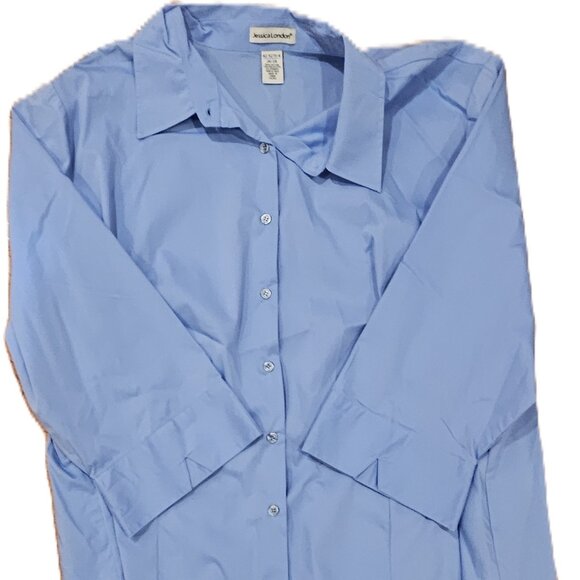 Women's 26/28 Jessica London 3/4 sleeve button down oxford - Picture 1 of 4